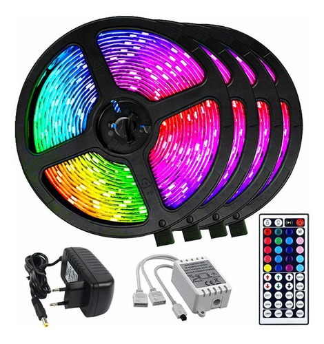 Tira De Luz Led Kit Para Dormitorio 20 Metros Rgb