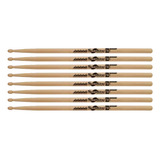 Kit 4 Baqueta Bateria 7a Hickory Ponta Madeira 176 Spanking