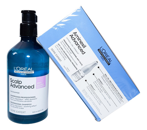 Loreal Aminexil Advanced 10x6 Anticaida + Shampoo Scalp 500m