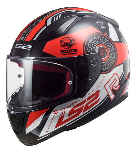 Casco Integral De Moto Ls2 Ff353 Rapid Stratus Rojo Negro