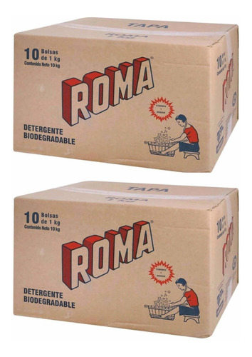 Caja Jabón Roma En Polvo 20 Bolsas De 1 Kilo C/u