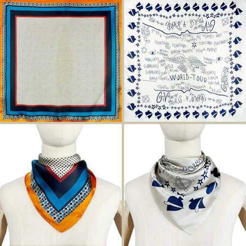 Mascada Paliacate Dama Pashmina Seda Pañoleta 70x70 Pack 2