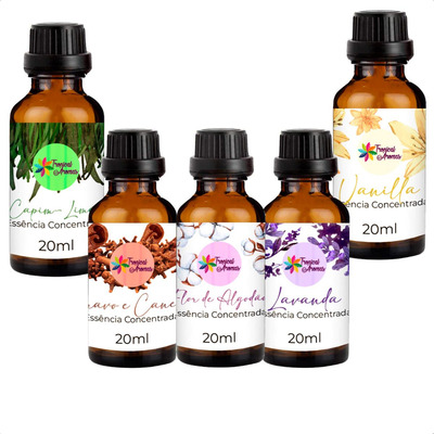 Essencia Para Aromatizador Eletrico Kit 5un Concentrada 20ml