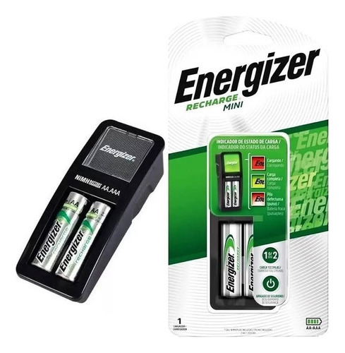 Cargador Energizer Recharge Mini + 2 Pilas Recargables Aa