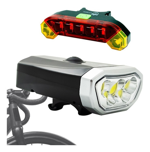 Farol Bike Recarregável Usb Iluminação Noturna Lt-8551