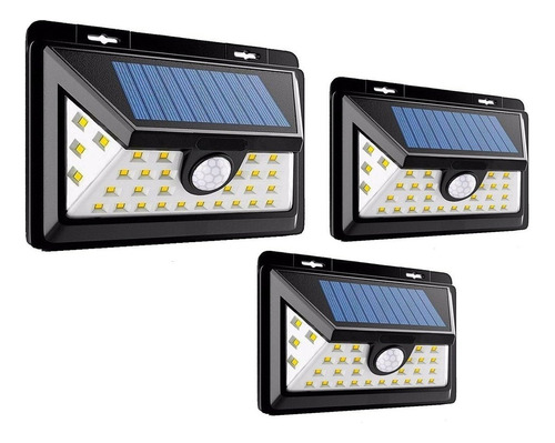 Pack 3 Foco Solar Led 30 Exterior - Sensor Movimiento