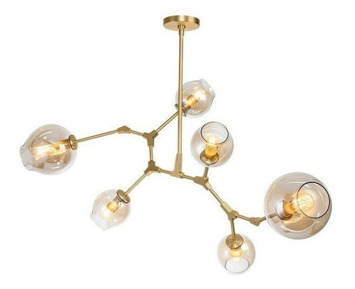 Luminária Molecular 6 Globos Teto Articulada Pendente Lustre