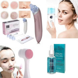 Kit Limpeza Pele Peeling Vaporizador Facial Esponja Extrator