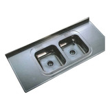 Mesada Acero Inox 18/8  160x61 C/pileta Doble A La Izquierda