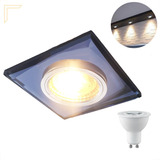 Spot De Cristal Quadrado Embutir Preto Dicroica Lup17+led