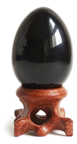 Esfera De Huevo De Obsidiana Negra De 1.969 X 1.378 In (2.0.