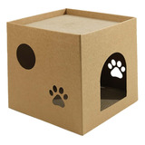 Casa De Cartón De Papel Corrugado Para Gatos, Caja