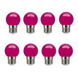 Kit 8 Lâmpadas Bolinha Led 1,5w G45 E27 Decoração Colorida