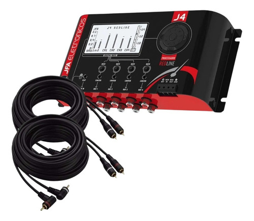 Processador Audio Jfa J4 Crossover Equalizador + 2 Cabos 5mt