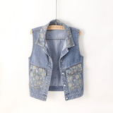 Woman Denim Vest Short Vest Jacket Waistcoat Vests