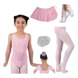 Bailarina Balé Roupa Kit Completo Ballet Infantil Conjunto