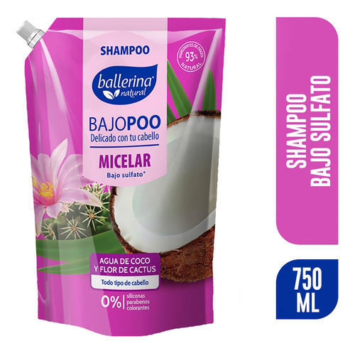 Ballerina Shampoo Micelar Bajo Poo Dp 750 Ml