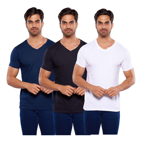 Paquete De 3 Playeras Alfani Cuello V Para Hombre 