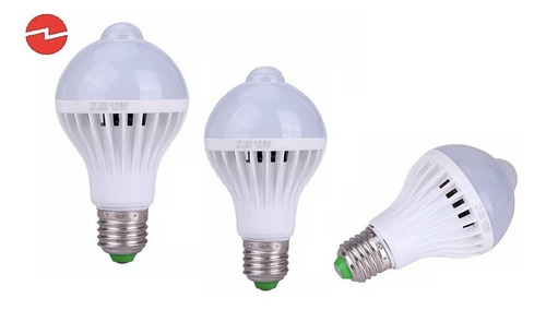 Tres Ampolletas Led 5w Sensor De Luz Y Movimiento Ampolleta