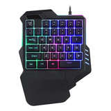 Teclado Para Juegos, Teclado Para Juegos Rgb Con Una Mano, T