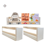 Trio De Prateleiras Para Livros E Revistas Mdf E Pinus 60cm.