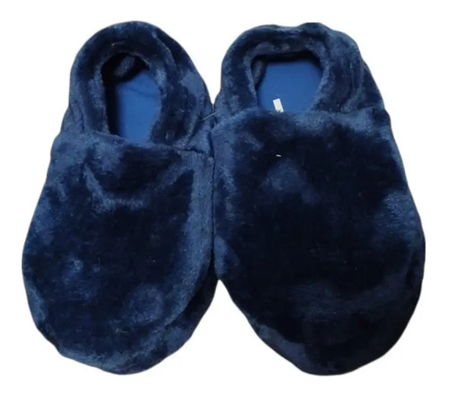Pantufla Lindas Y Comodas Glam Casual Peluche Azul Marino