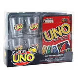 Juego De Cartas Uno Drink + 4 Vasos Para Shot