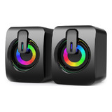 Bocinas Usb Aux 3.5mm Altavoces Para Pc Laptop Luz Led Rgb