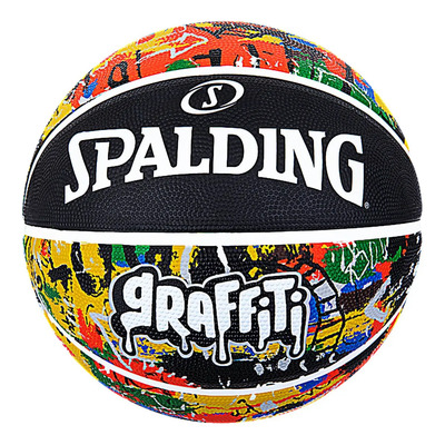 Pelota Basquet Spalding Graffiti N°7 Toda Superficie Color Negro\u002Famarillo | Meses sin interés