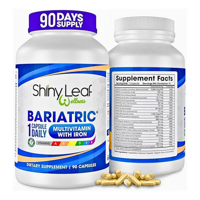 Multivitamínico Shiny Leaf Bariatrico Cirugía con Hierro 90 Cápsulas | MercadoLibre