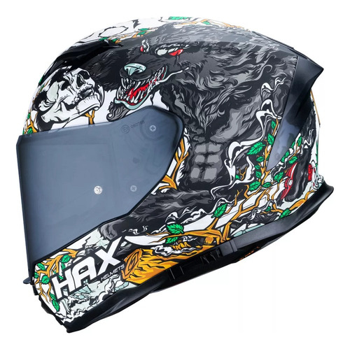 Casco Force Legend Negro/verde Mate Hax