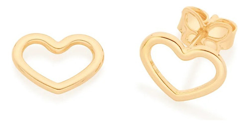 Brinco Rommanel Folheado Ouro 18k Amor 526499 Cor Dourado