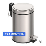 Lixo De Banheiro Tramontina 5l 94538/105 Inox Cozinha Pedal Cor Cinza