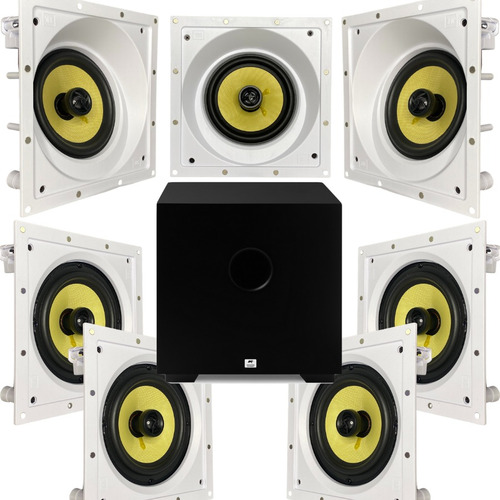 Home Theater 7.1 Jbl - Caixas De Embutir No Gesso + Subwoofer 