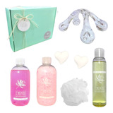 Kit Mujer Masajes Oleo Sal Espuma Rosas Set Aroma Relax N70