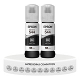 Kit 2 Refis De Tinta Preta Epson T544 Original L3110 L3150