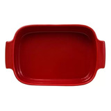 Travessa Retangular Germer Assar E Servir 28 Cm X 17 Cm Cor Vermelho