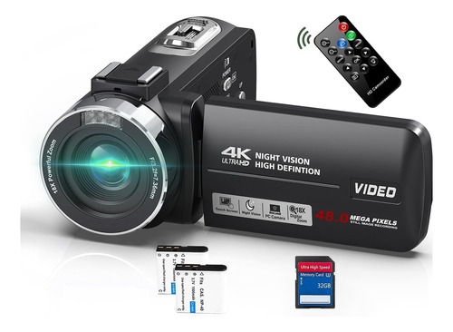 Videocámara 4k 48mp 30fps Con Visión Nocturna Por Infrarrojo