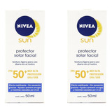 Nivea Sun Protector Solar Facial Matificante Toque Seco X2