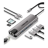 Lemorele - Concentrador Usb C 9 En 1, Adaptador Multipuerto