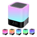 Kpr Altavoz Bluetooth Con Luz Nocturna, Reloj Despertador I.