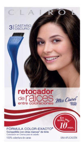 Tinte Clairol  Miss Clairol Retocador De Raíces Tono 3 Castaño Oscuro