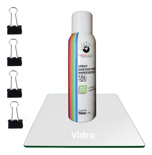 Vidro P/ Impressora 3d Ender 3 S1 Plus 300x300mm+spray+pres