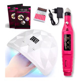 Kit Manicure Profissional Cabine 36w Lixa Unha Eletrica