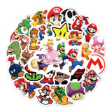 50 Calcomanias Stickers Super Mario Bros Pvc Anime Pegatinas