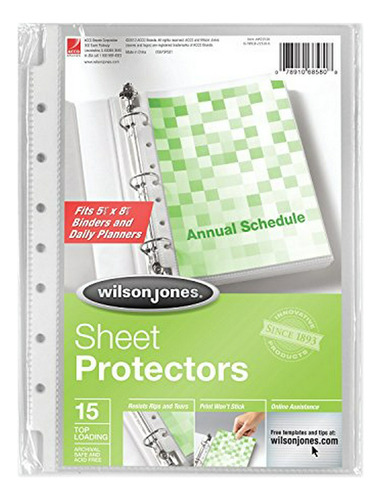 Protectores De Hoja Mini De Carga Superior Wilson Jones, 5.5