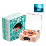 Reproductor De Vinilo Bluetooth The Waves, Luces Ajustables