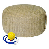 Woven Inflatable Ottoman With Air Pump D21x H10 O...