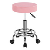 Taburete Giratorio Ajustable Para Salón De Belleza, Rosa.