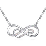 Kqf Collar Infinito Para Mujer De Plata De Ley S925 Con CoLG